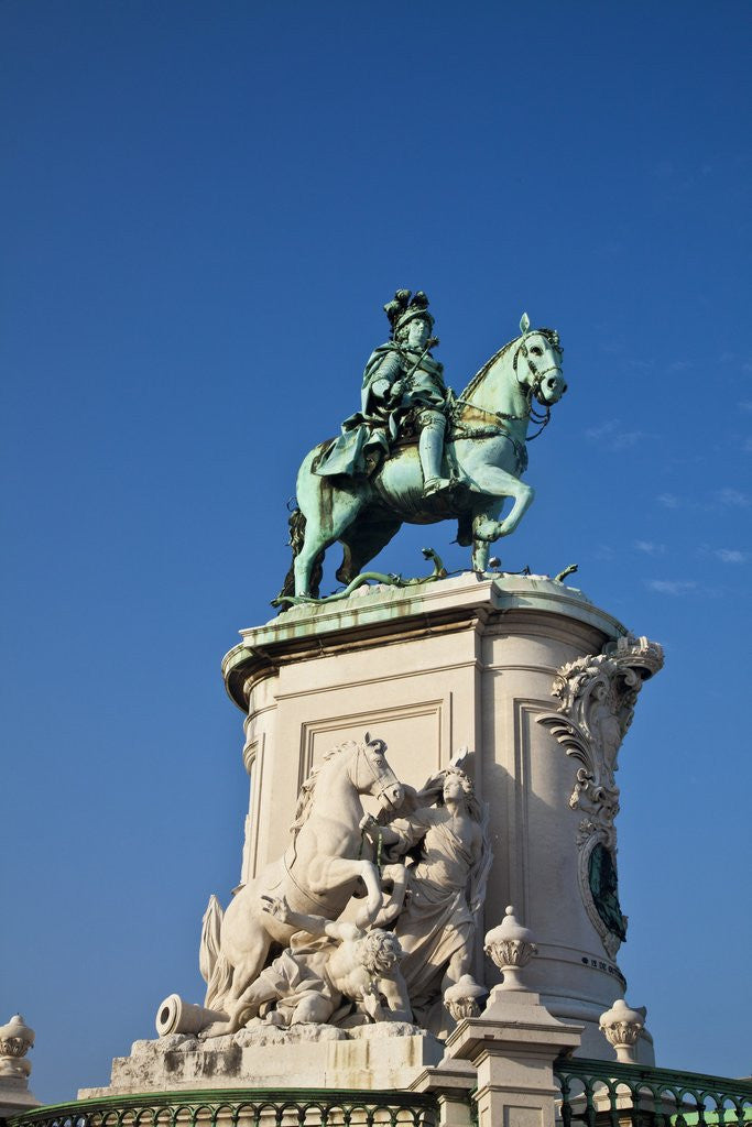 Detail of Dom Jose I Equestrian statue, Square surrounded by Government Buildings, Commerce Square by Corbis