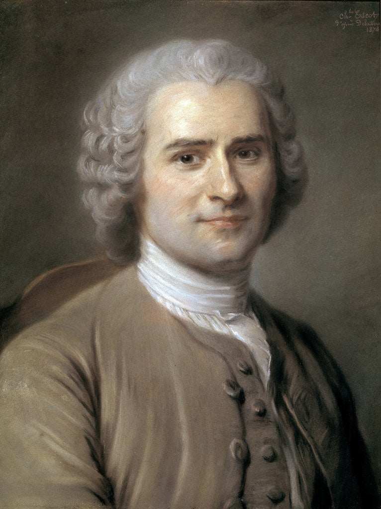 Detail of Portrait of Jean-Jacques Rousseau by Charles Escot