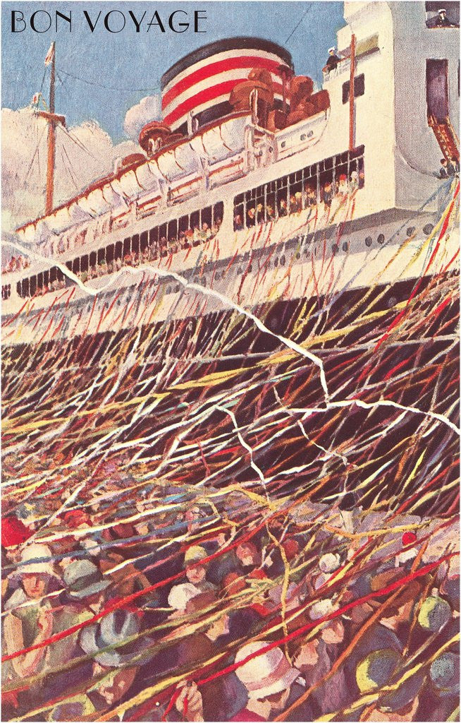 Detail of Ocean Liner and Passengers by Corbis