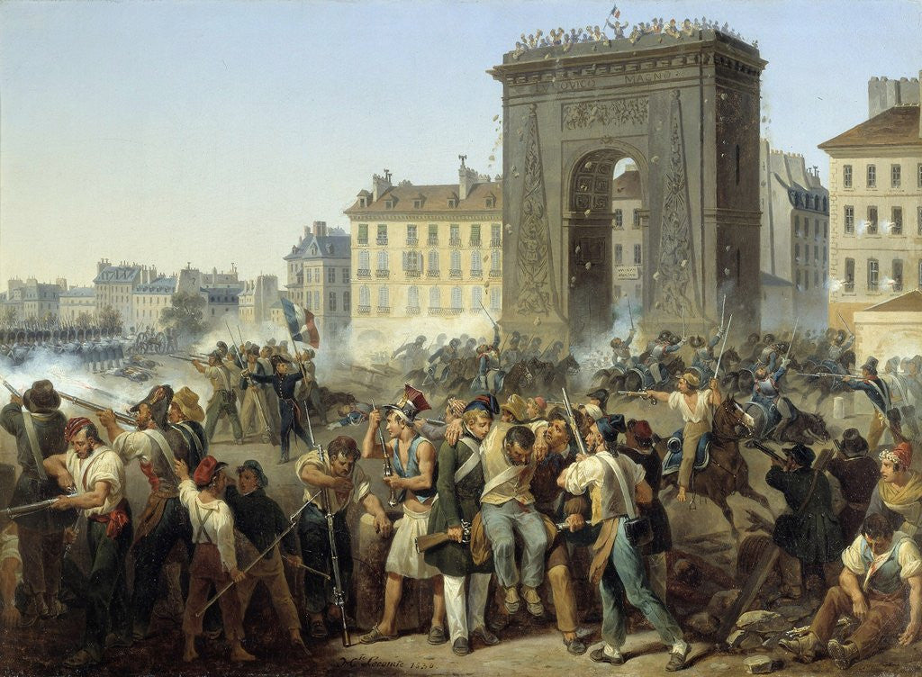 Detail of Fight at the Porte Saint Denis, 28 July 1830 by Hippolyte Lecomte