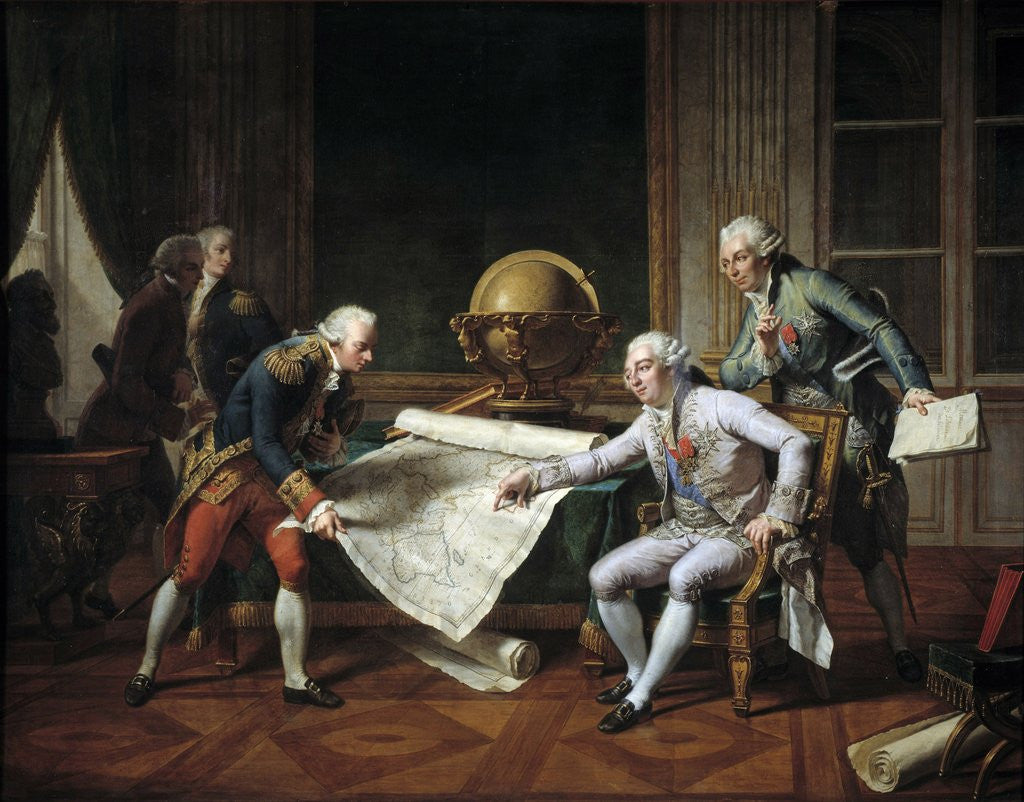 Detail of Louis XVI giving Giving Instructions to La Perouse, 29th June 1785 by Nicolas-Andre Monsiau