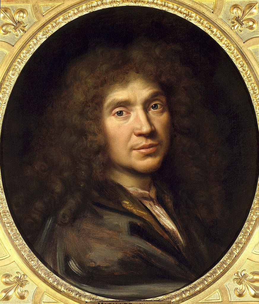 Detail of Portrait of Moliere by Pierre Mignard