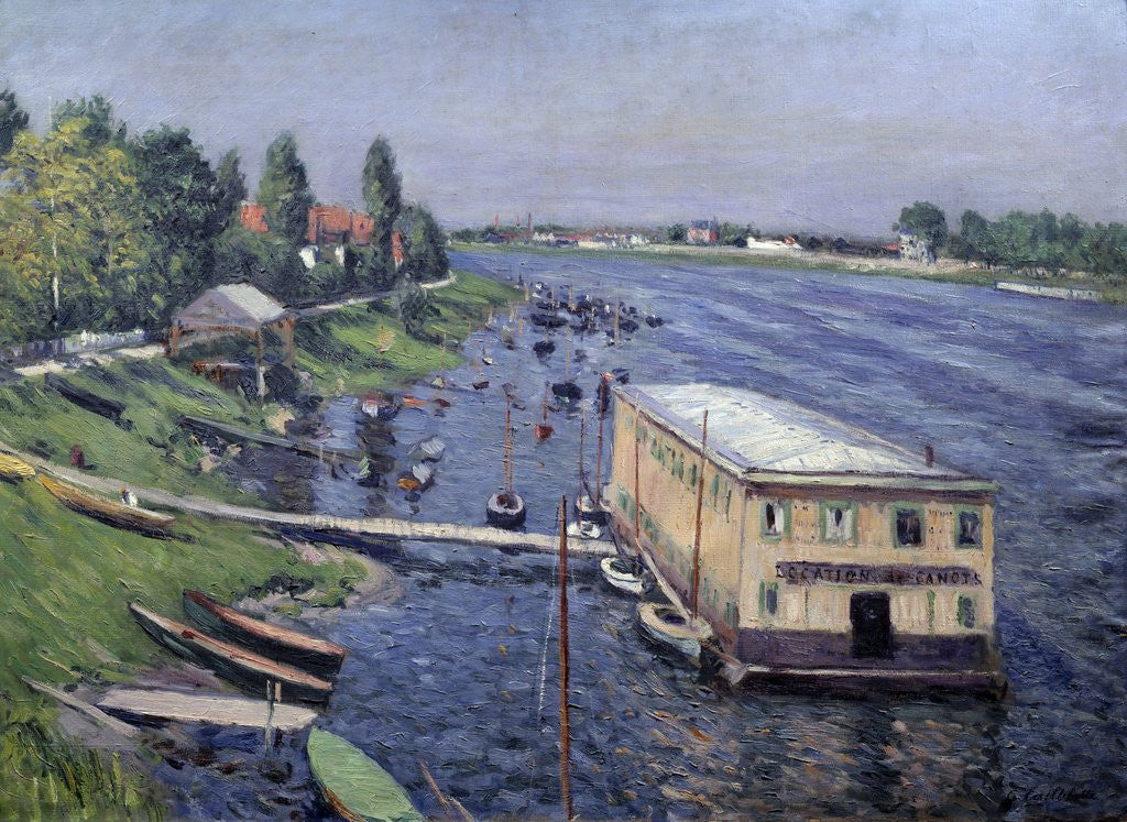 Detail of Boathouse in Argenteuil by Gustave Caillebotte