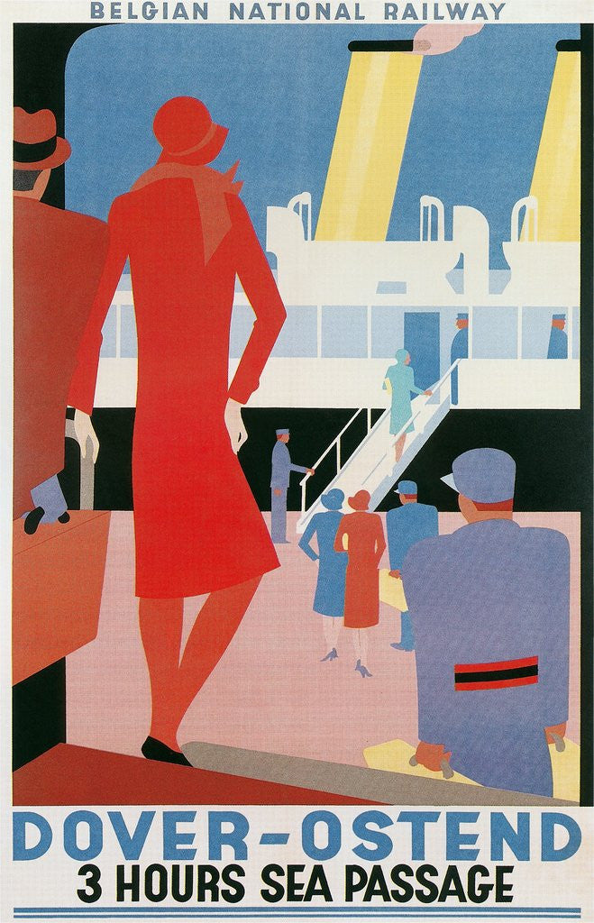 Detail of Belgian National Railway Poster, Channel Crossing by Anonymous