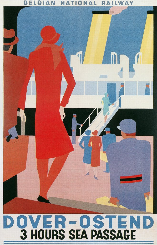 Detail of Belgian National Railway Poster, Channel Crossing by Corbis