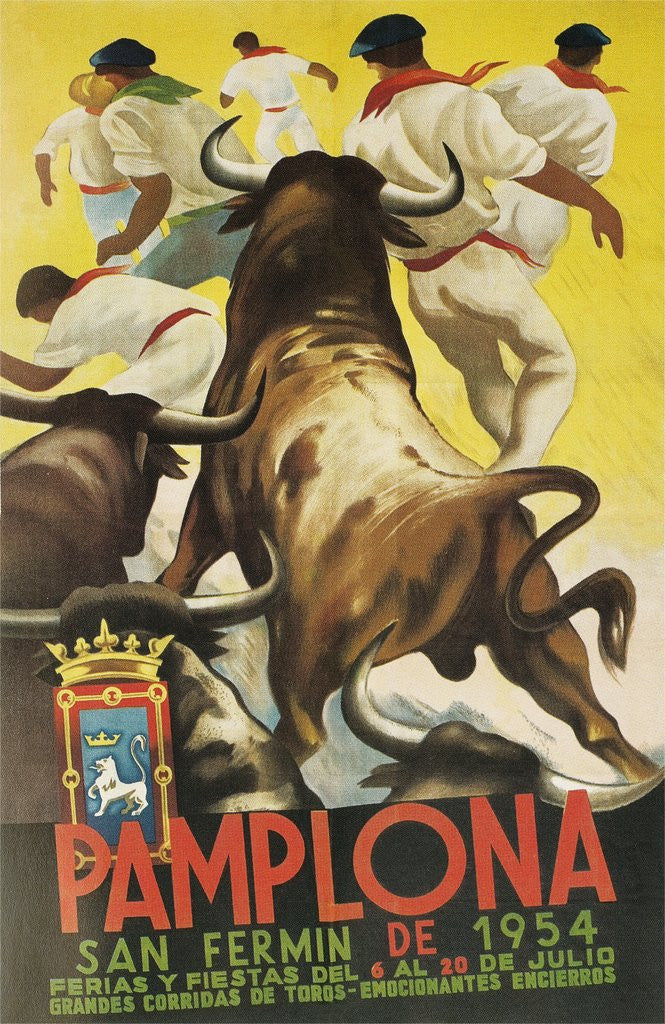 Detail of Running of the Bulls, Pamplona, Spain by Corbis