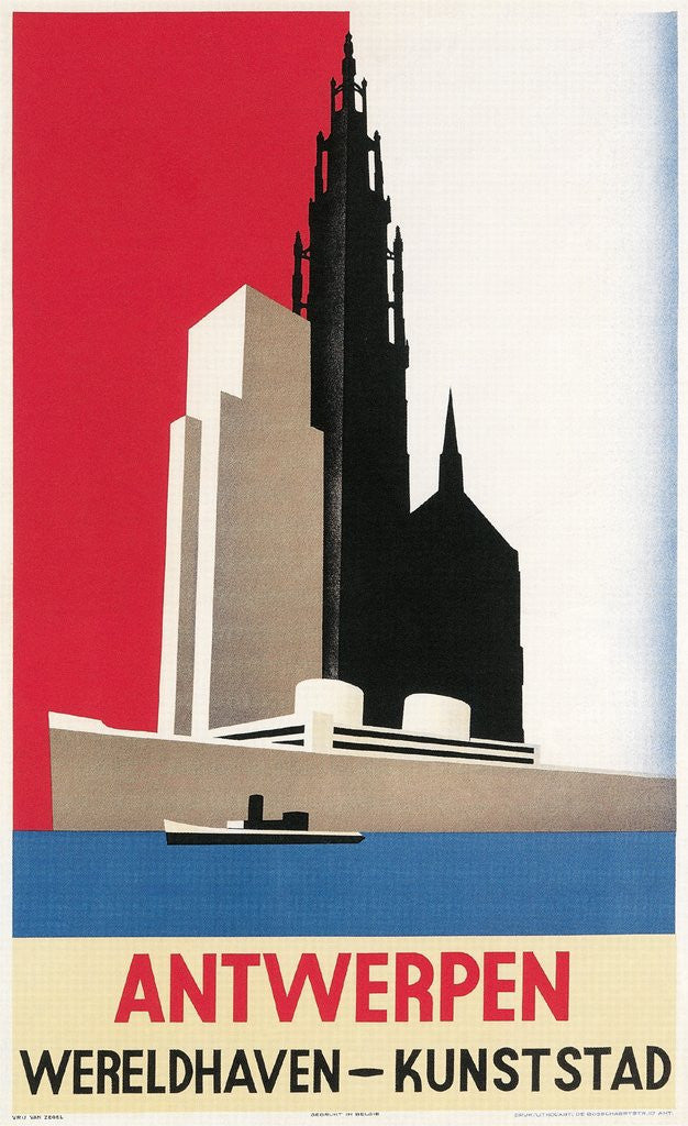 Detail of Travel Poster for Antwerp by Corbis