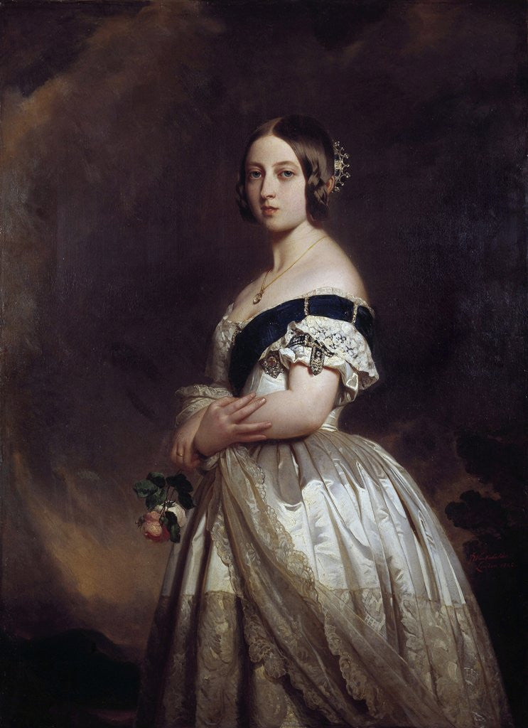 Detail of Portrait of the Queen Victoria I by Franz Xavier Winterhalter