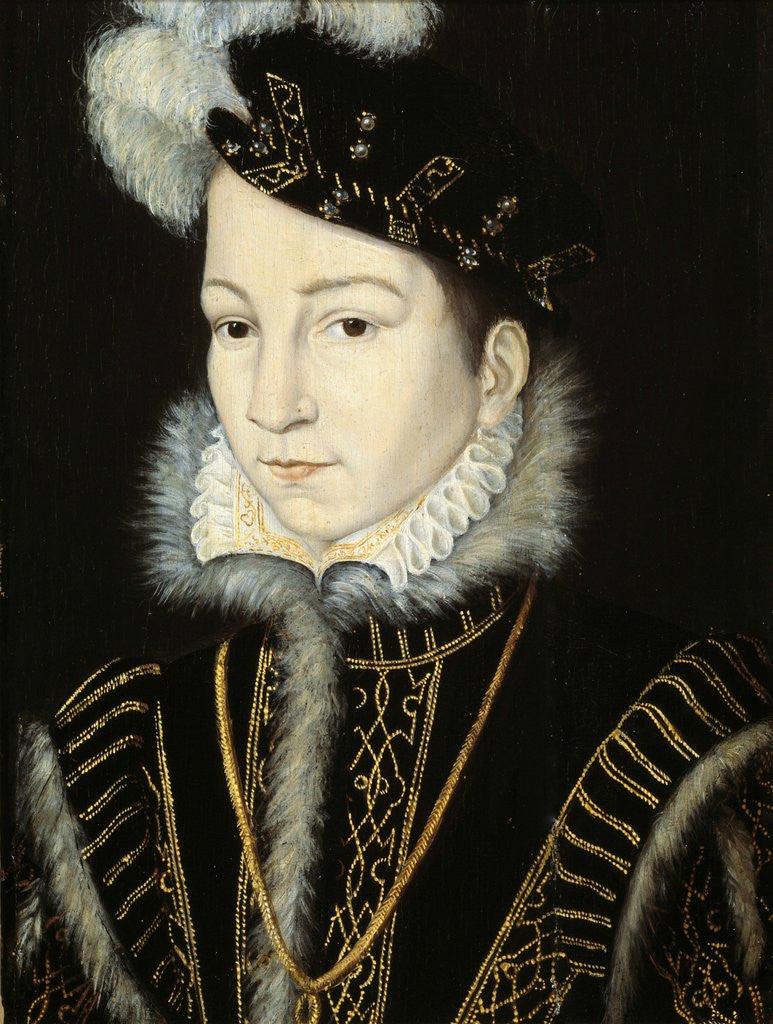 Detail of Portrait of Charles IX by workshop of Francois Clouet by Anonymous