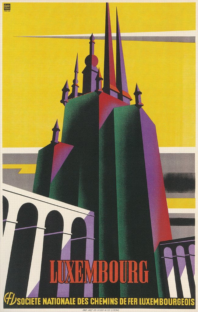 Detail of Travel Poster for Luxembourg by Corbis