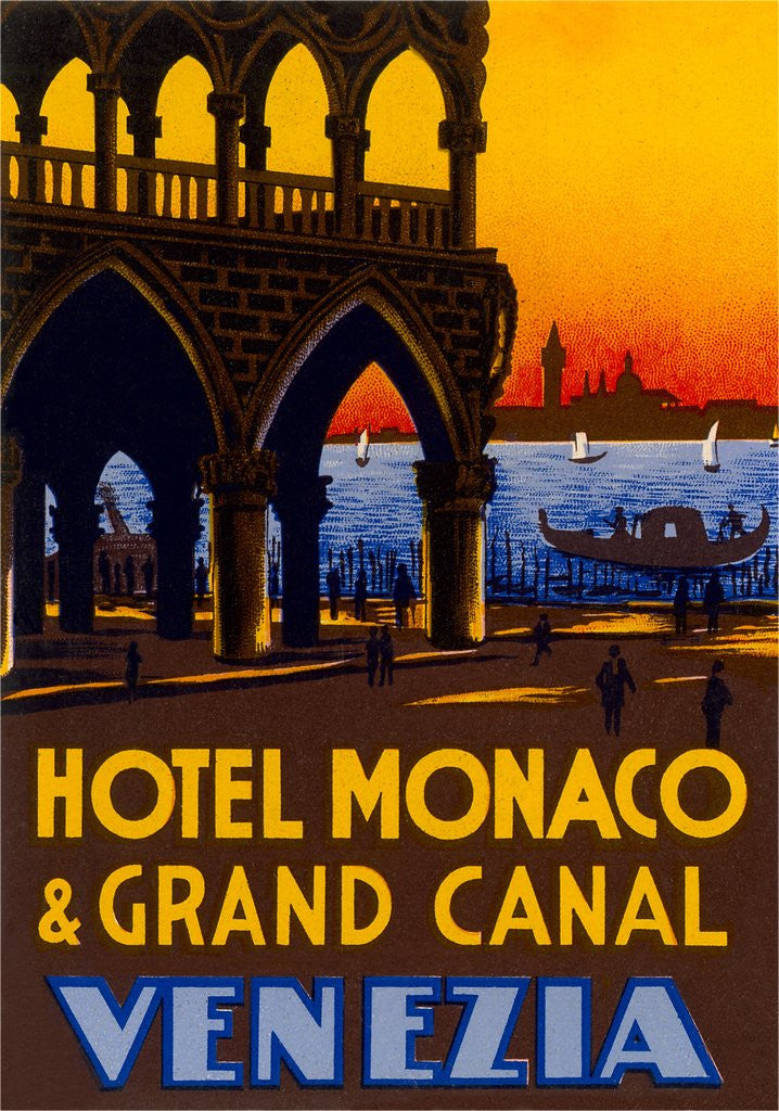 Detail of Hotel Monaco and Grand Canal, Venezia, Travel Poster by Corbis