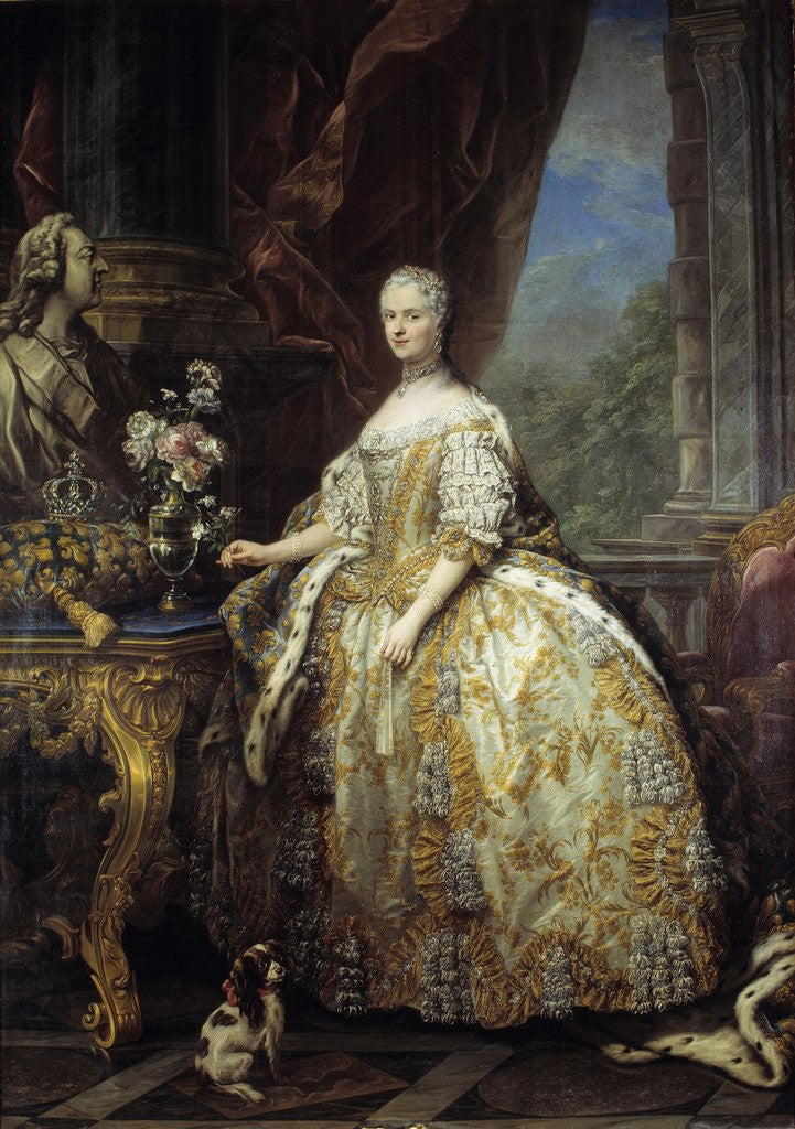Detail of Portrait of Marie Lescszinska by Carle Van Loo
