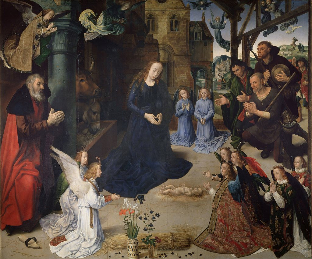 Detail of Center panel of Portinari Altarpiece by Hugo van der Goes