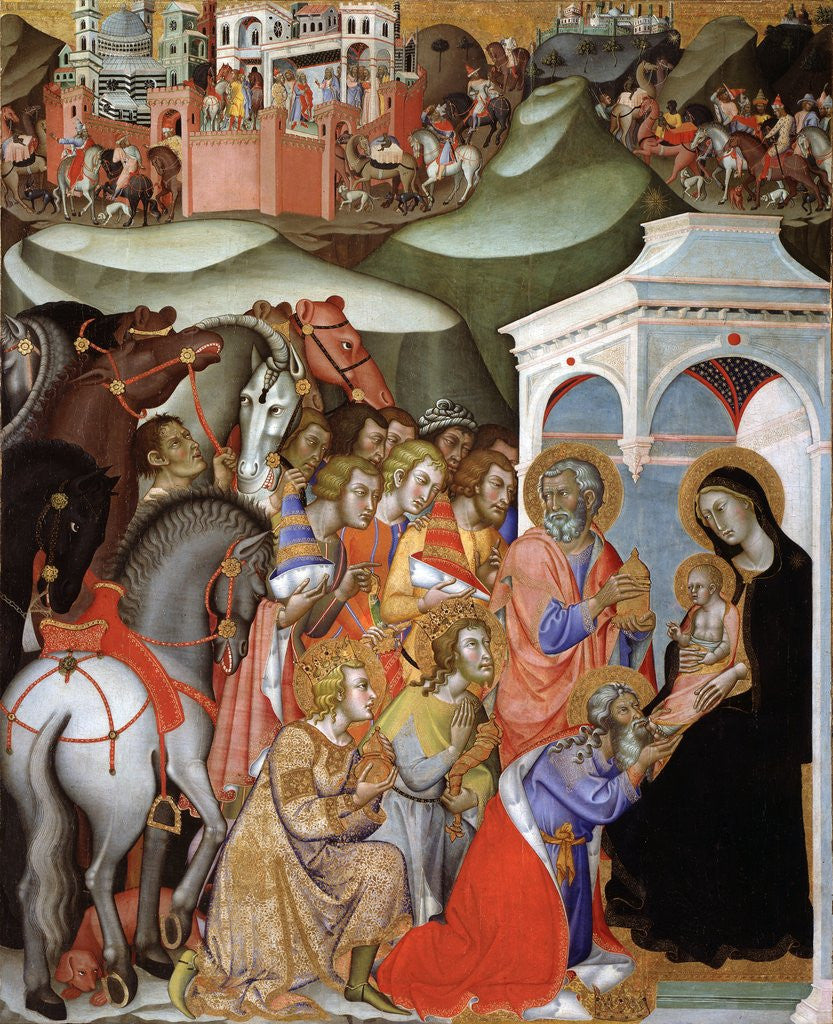 Detail of The Adoration of the Magi, c.1380 by Bartolo di Fredi