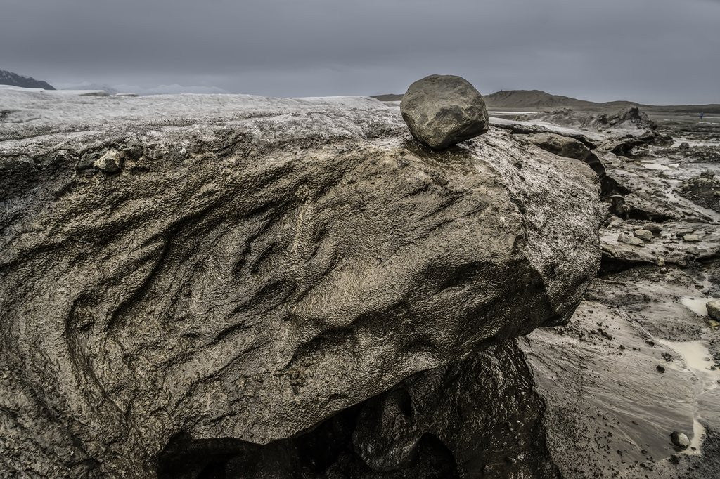 Detail of Large rocks by Flaajokull Glacier, Vatanjokull Ice Cap, Iceland by Anonymous