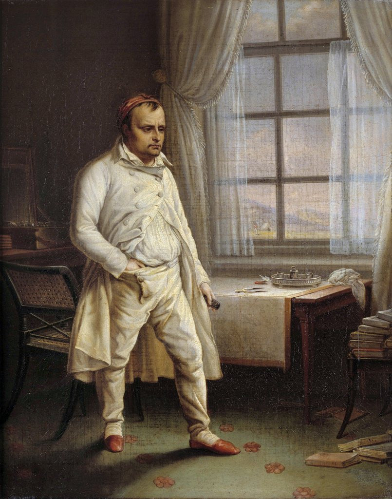 Detail of Portrait of Napoleon I on St. Helena Dictating his Memoires by Charles Auguste Steuben