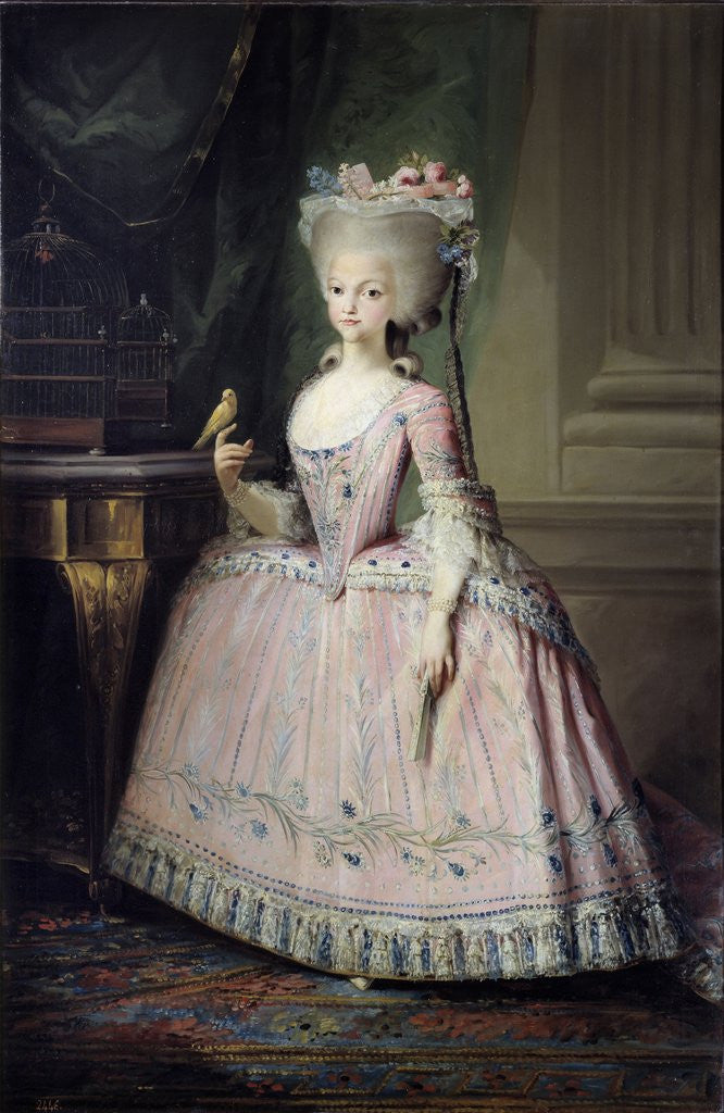 Detail of Portrait of Carlota Joaquina, Infanta of Spain and Queen of Portugal by Mariano Salvador Maella