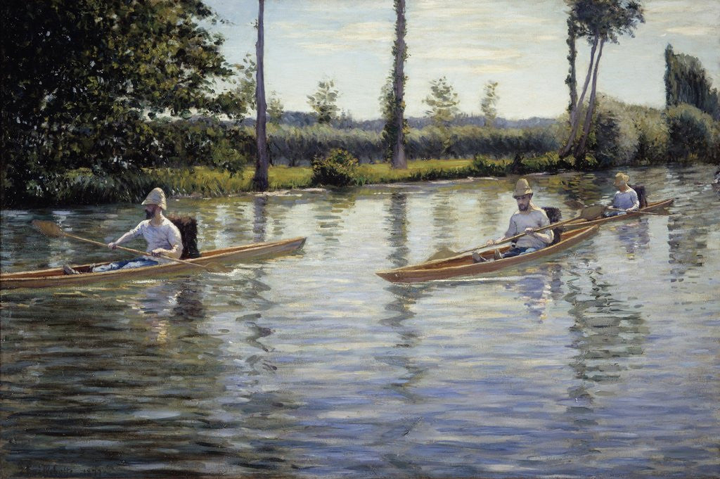 Detail of The Canoes by Gustave Caillebotte