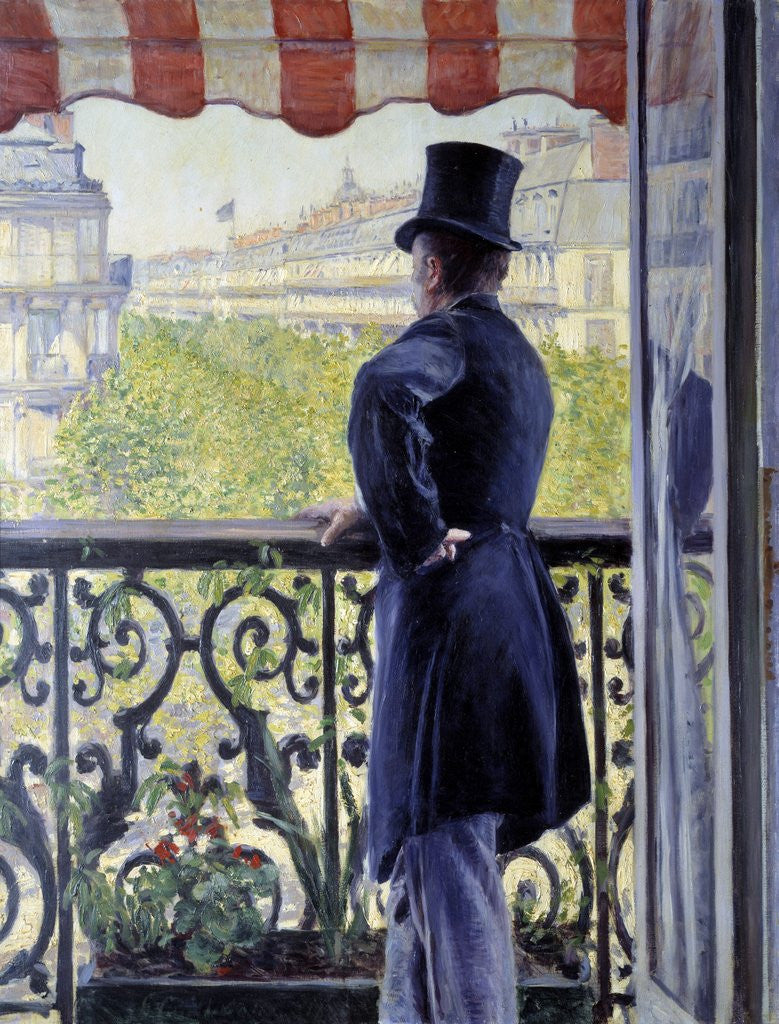 Detail of The man on the balcony by Gustave Caillebotte