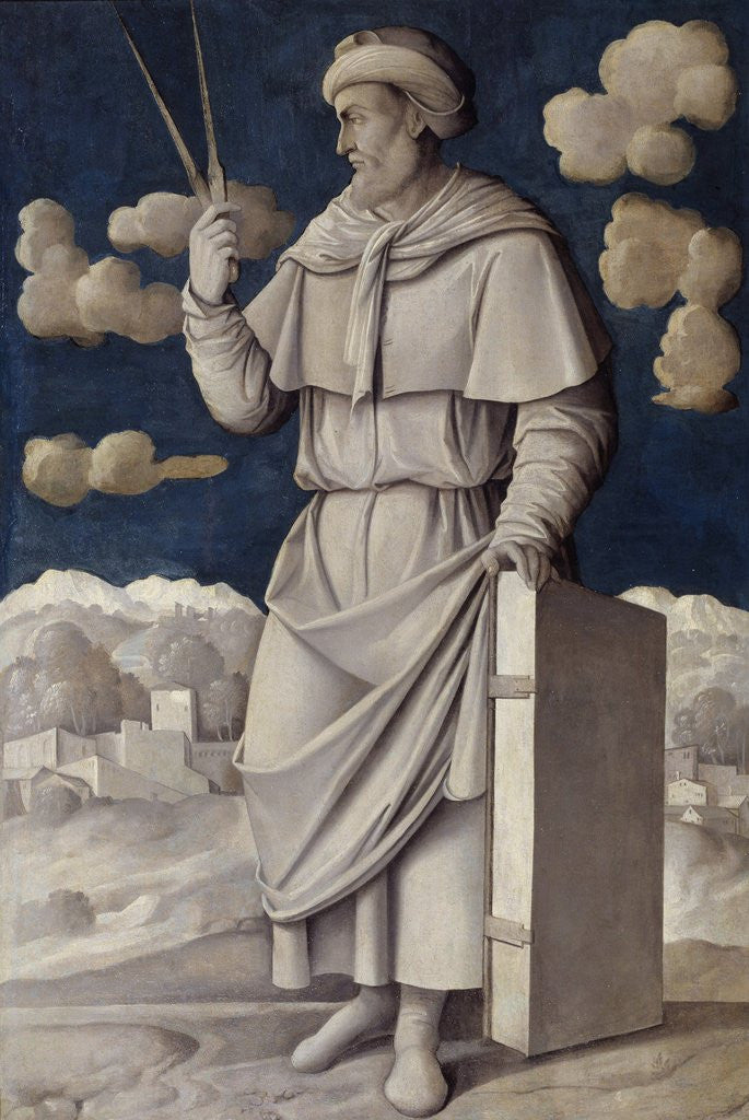 Detail of Portrait of Euclid by Girolamo Mocetto