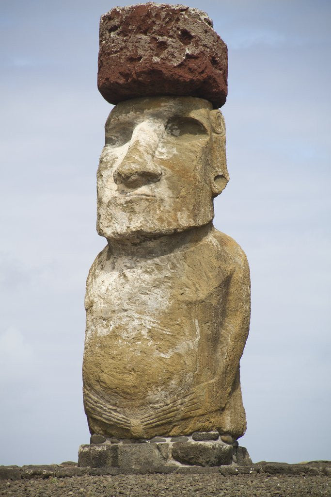 Detail of Ahu Tongariki statue called moai by Anonymous