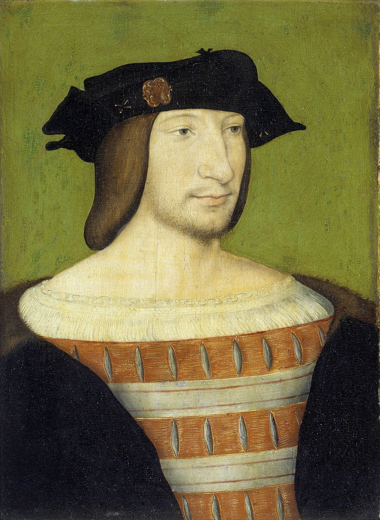 Detail of Portrait of Francis I, King of France, Aged Twenty by School of Francois Clouet