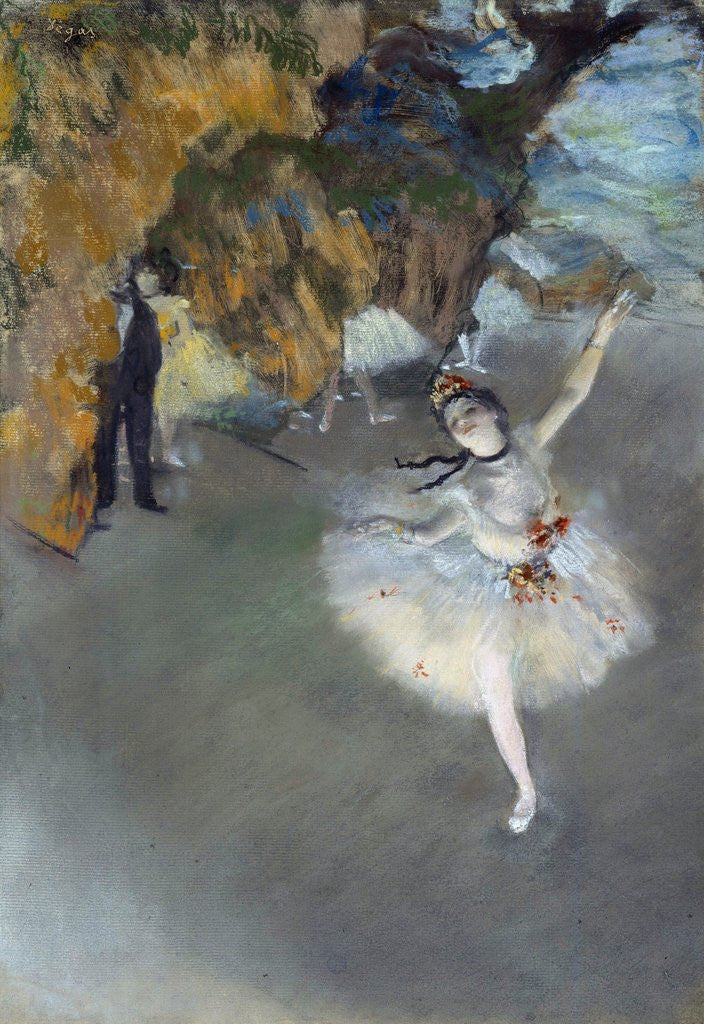 Detail of Dancer on the Stage by Edgar Degas