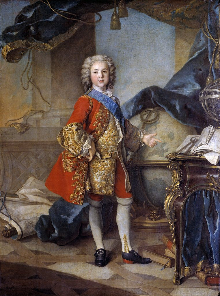 Detail of Portrait of the Dauphin Louis de France by Louis Tocque