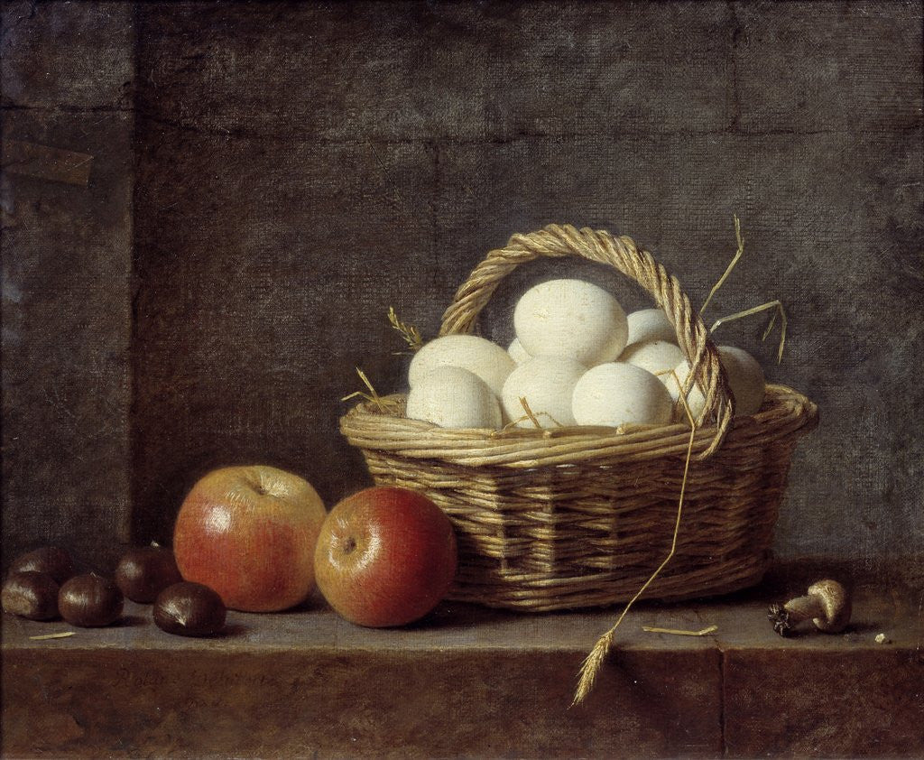 Detail of The basket of eggs by Henri Horace Roland Delaporte