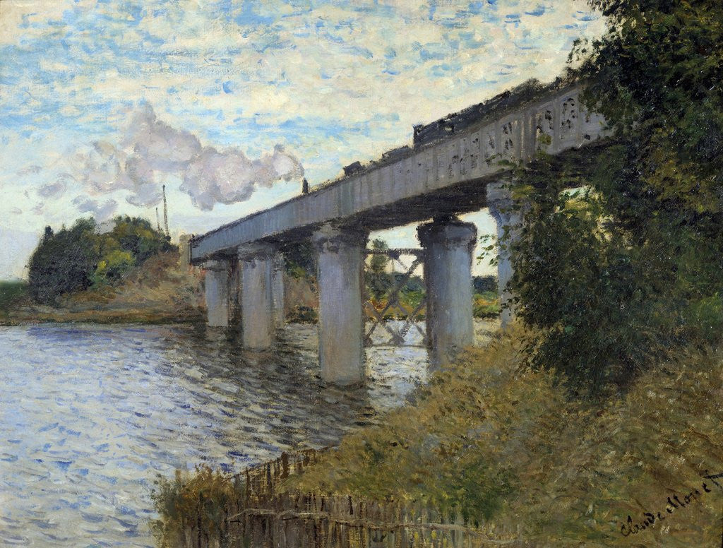 Detail of The Railway Bridge at Argenteuil by Claude Monet