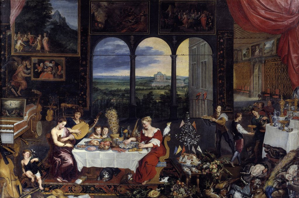 Detail of The Taste, the Hearing and the Touch. Allegory of the five senses by Jan Brueghel the Elder