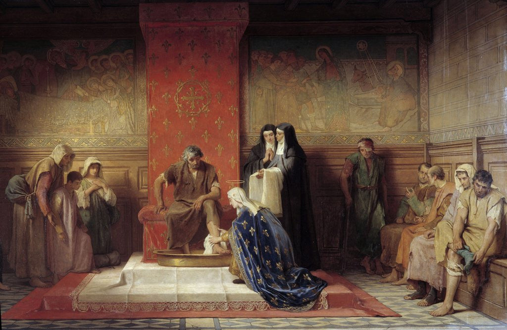 Detail of St. Elizabeth of France washing the feet of the Poor by Desire Francois Laugee