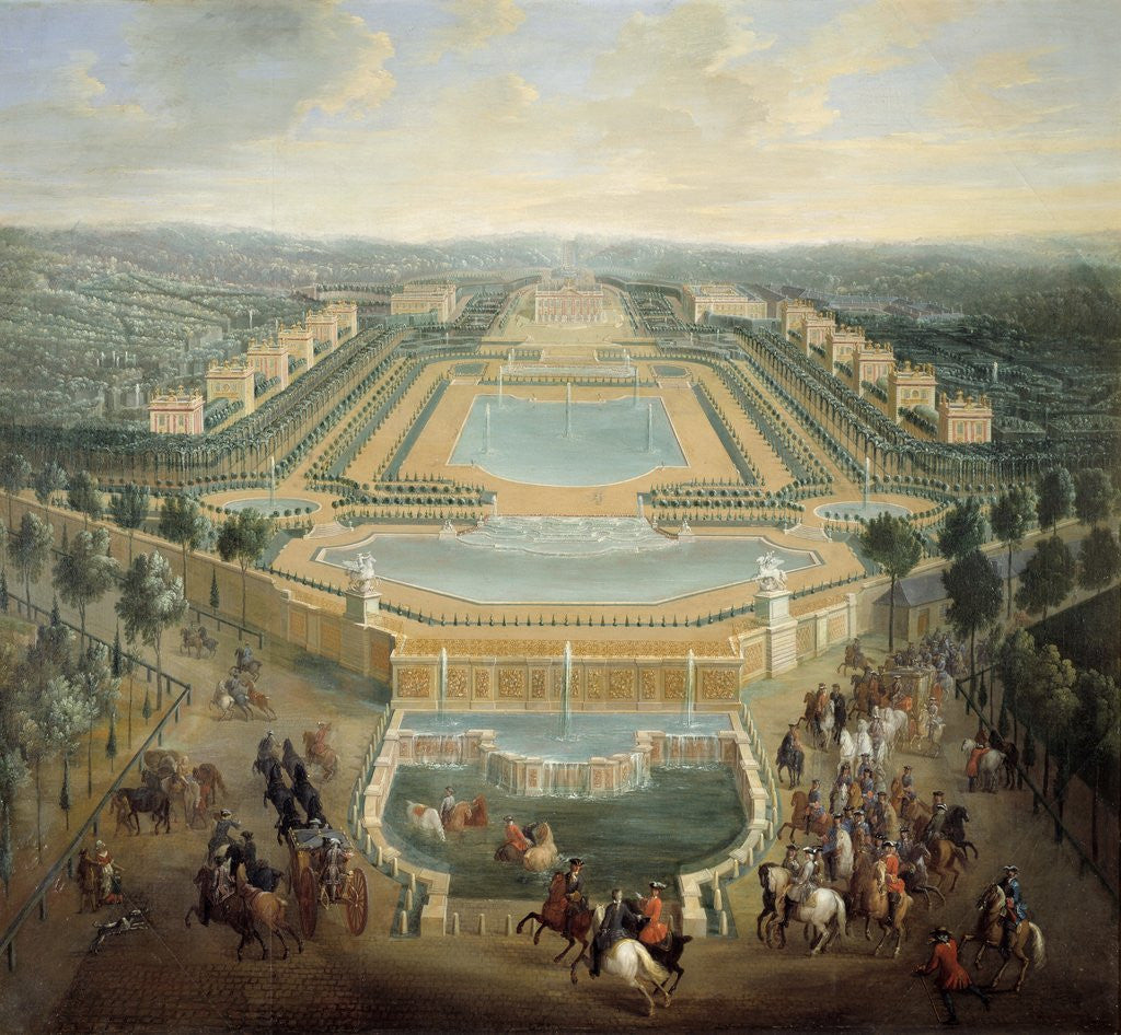 Detail of Perspective view of the castle of Marly by Pierre Denis Martin