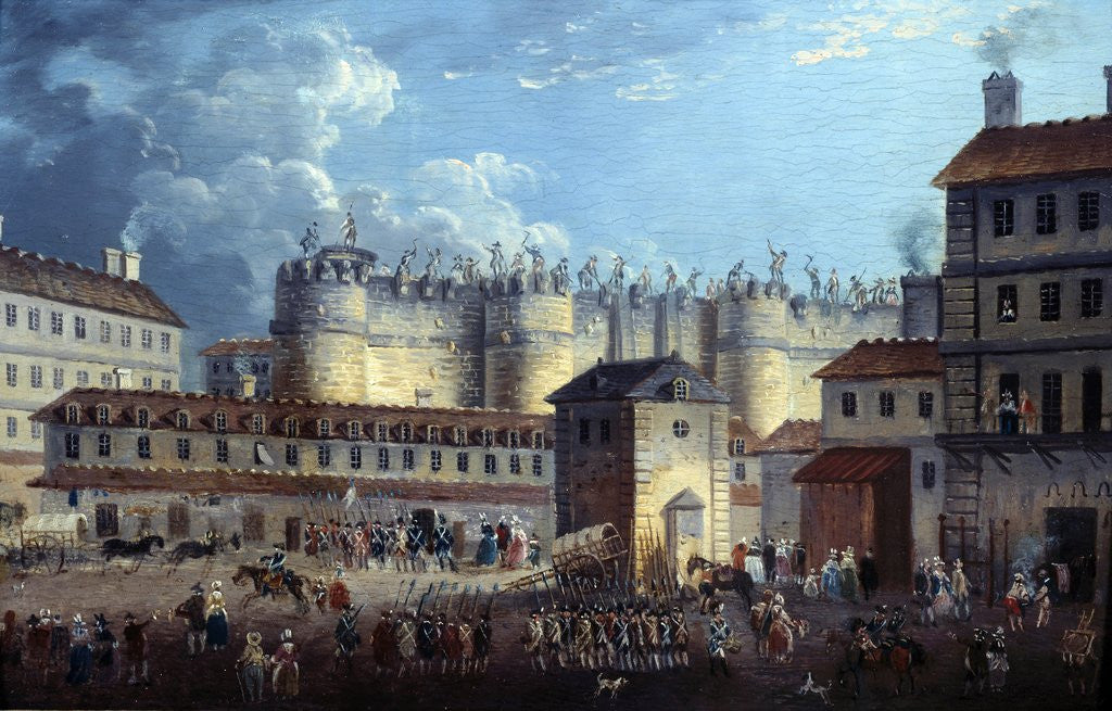 Detail of Demolition of the Bastille on 17 July 1789 by Pierre Antoine Demachy