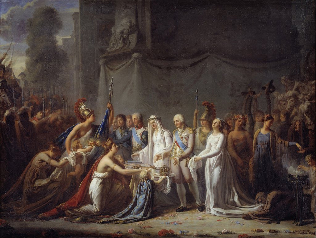 Detail of The entrance of Louis XVIII in Paris, in 1814 by Pierre Nicolas Legrand