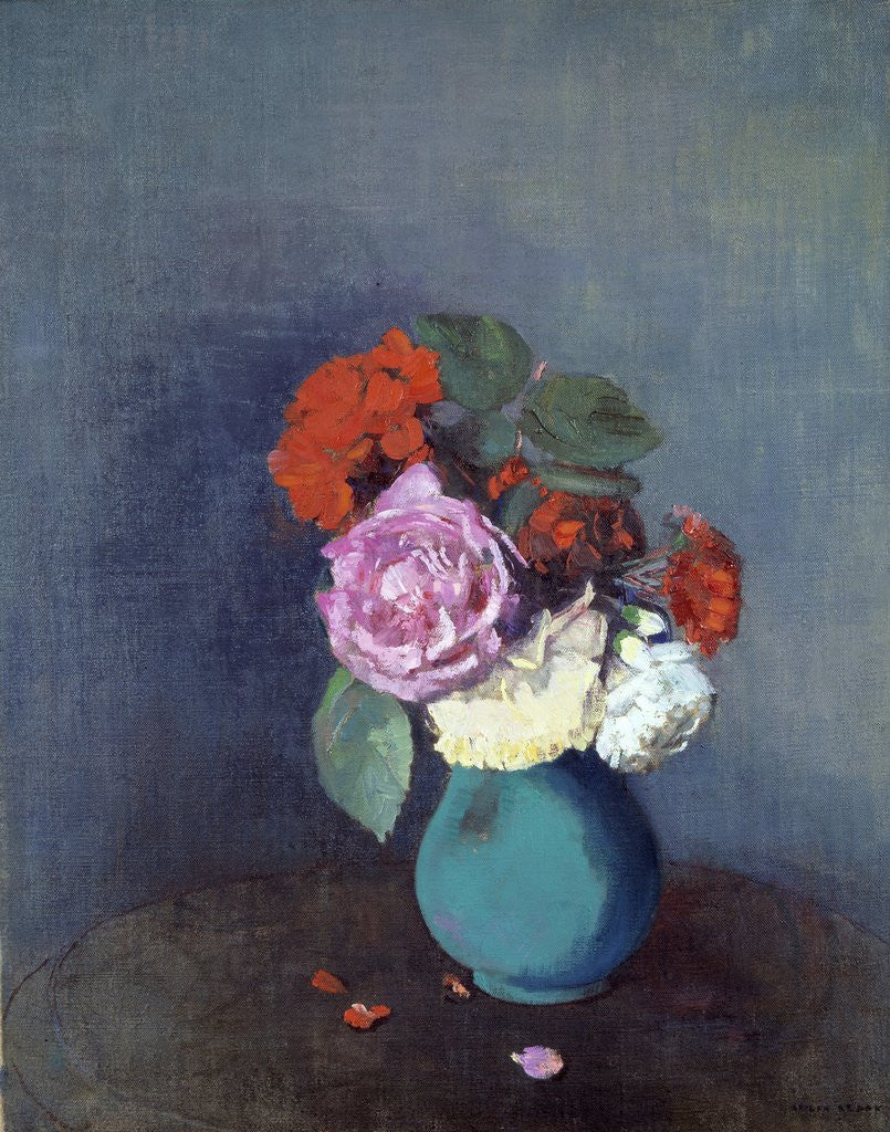 Detail of Flowers - Bouquet of carnations by Odilon Redon