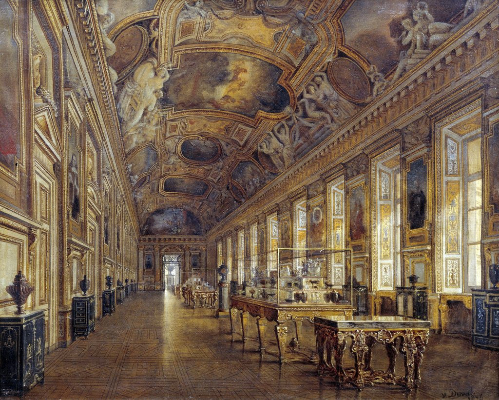 Detail of View of the Grand Galerie of Apollon in the Louvre Museum by Victor Duval