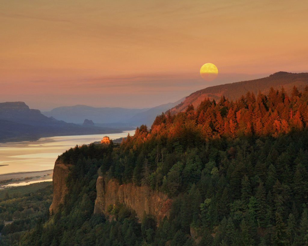 Detail of Moonrise over Columbia River Gorge by Anonymous