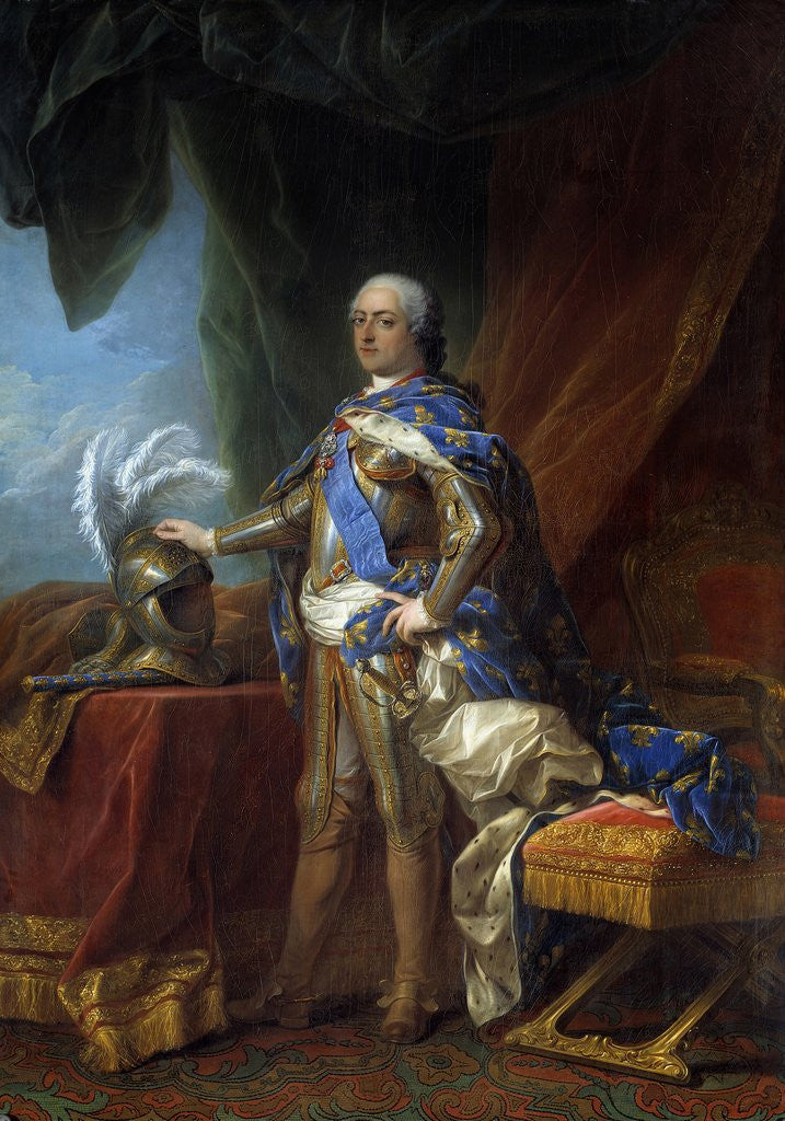 Detail of Portrait of Louis XV by studio of Carle Van Loo by Anonymous