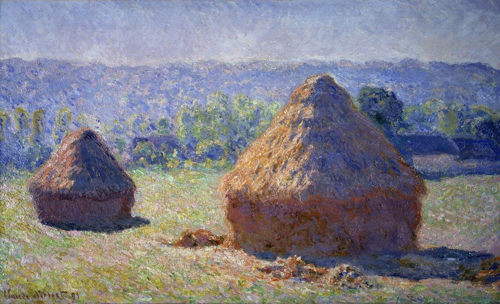 Detail of Haystacks, end of the summer - by Claude Monet
