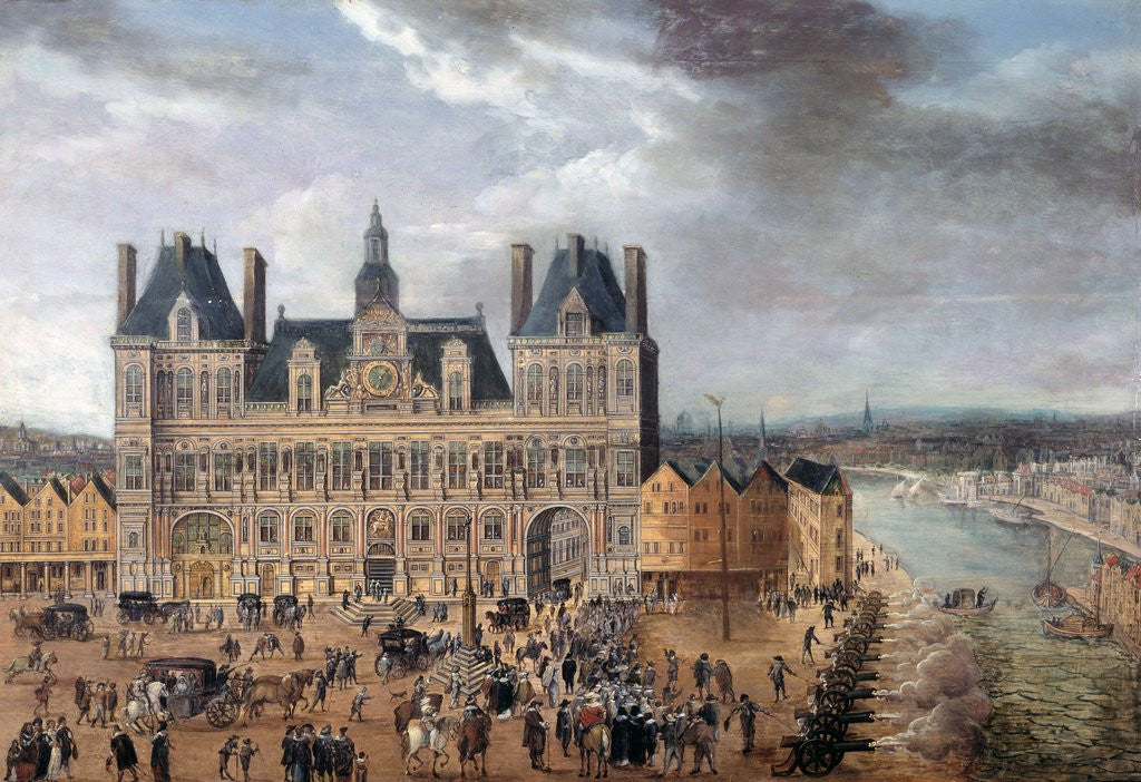 Detail of View of the Place de Greve and the Hotel de Ville in Paris, 1640 by Corbis
