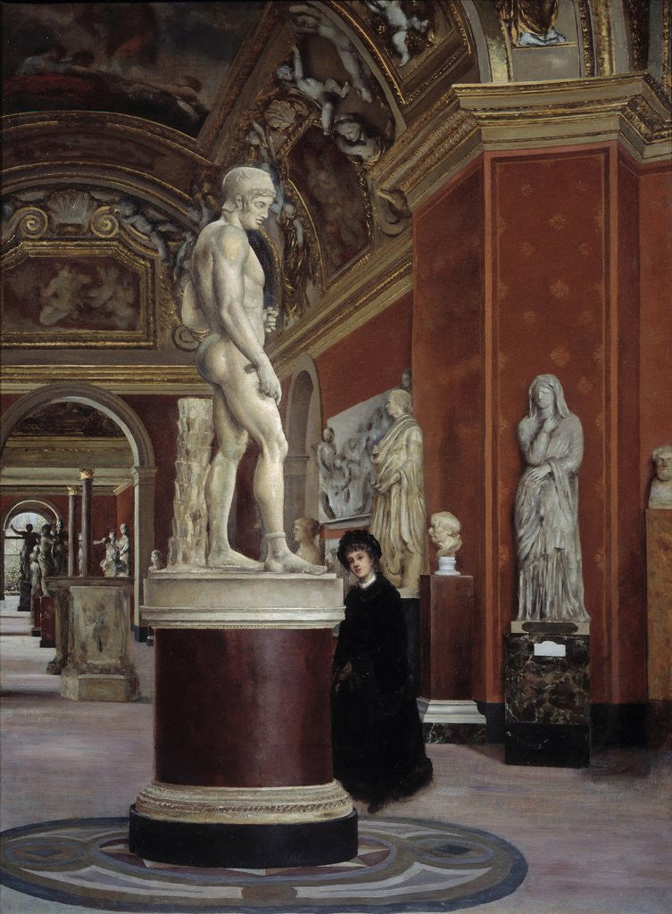 Detail of View of the Mars-rotunda and the Hall of Mecenas at the Louvre by Alphonse Hirsch