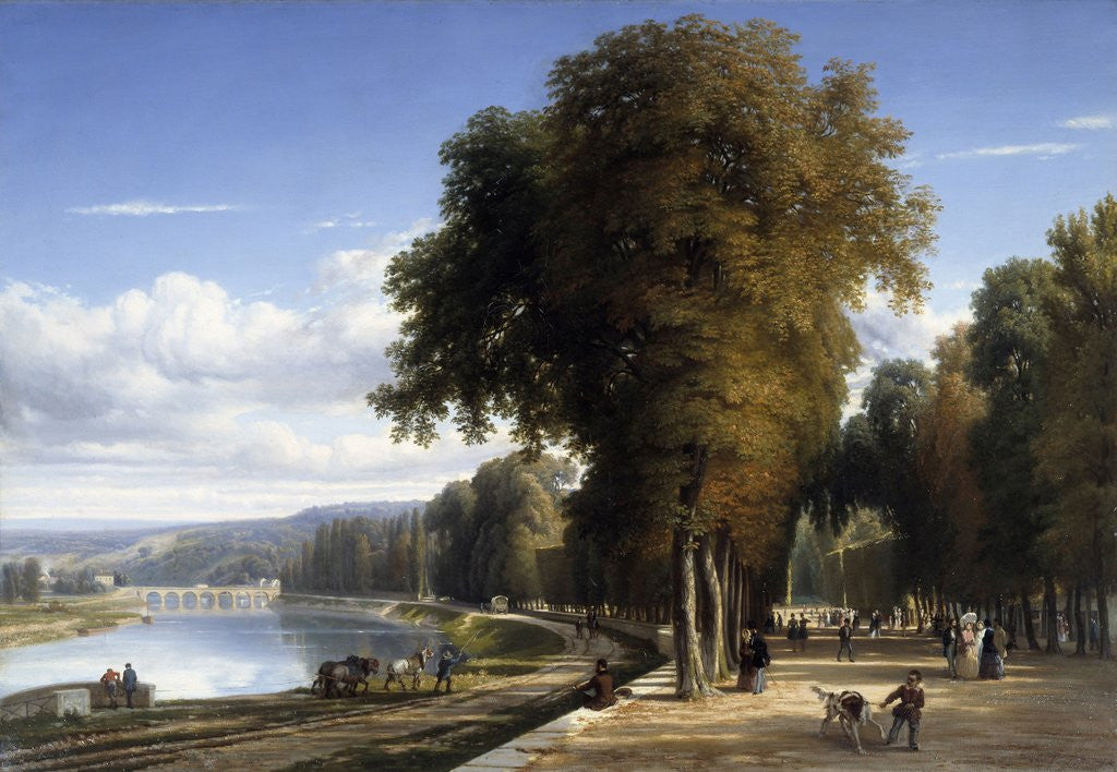 Detail of Walk at the park of Saint Cloud by Raymond Esbrat