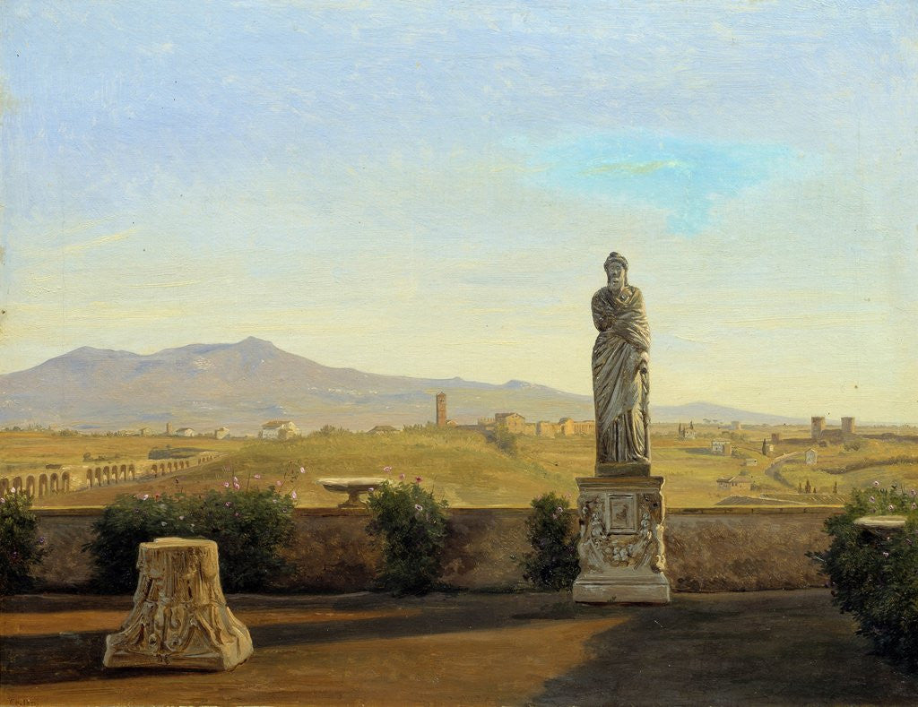 Detail of Panorama from the Villa Mattei by Carl Christian Constantin Hansen