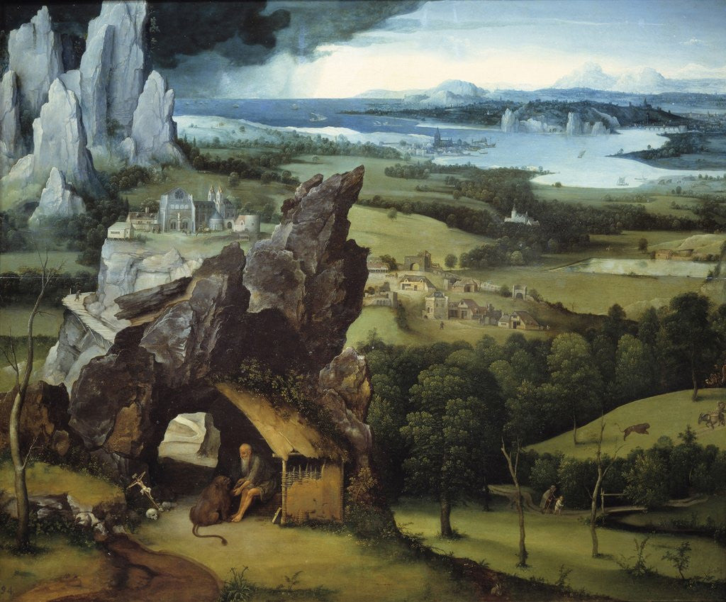 Detail of Landscape with Saint Jerome by Joachim Patinir