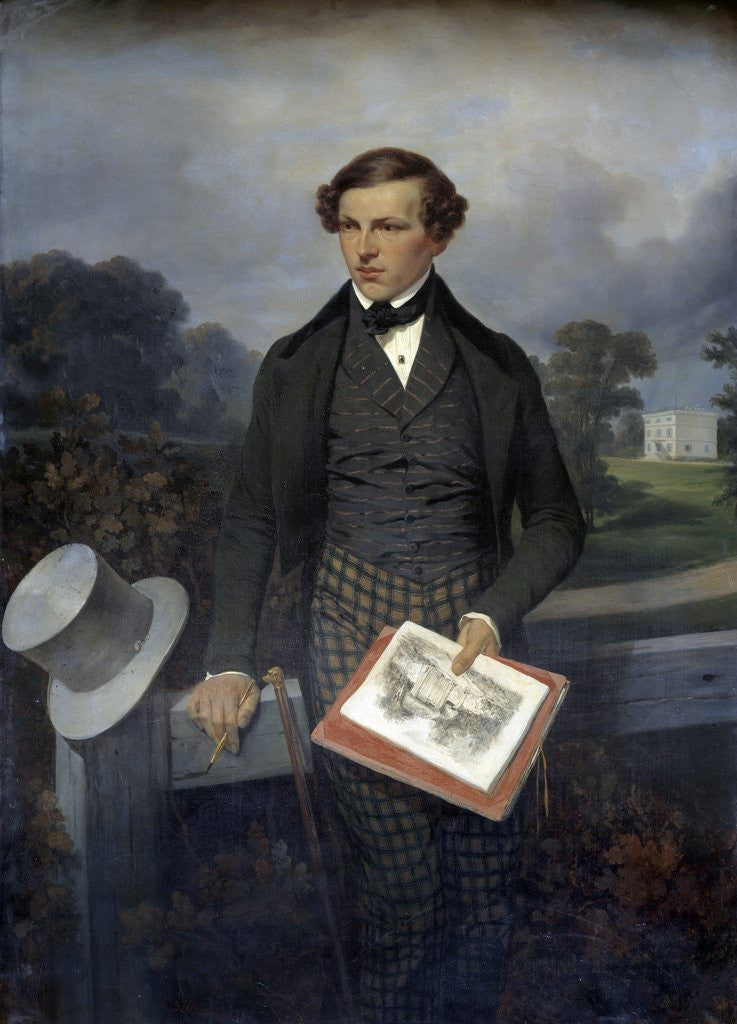 Detail of Portrait of Gustave de Maupassant by Hippolyte Bellange