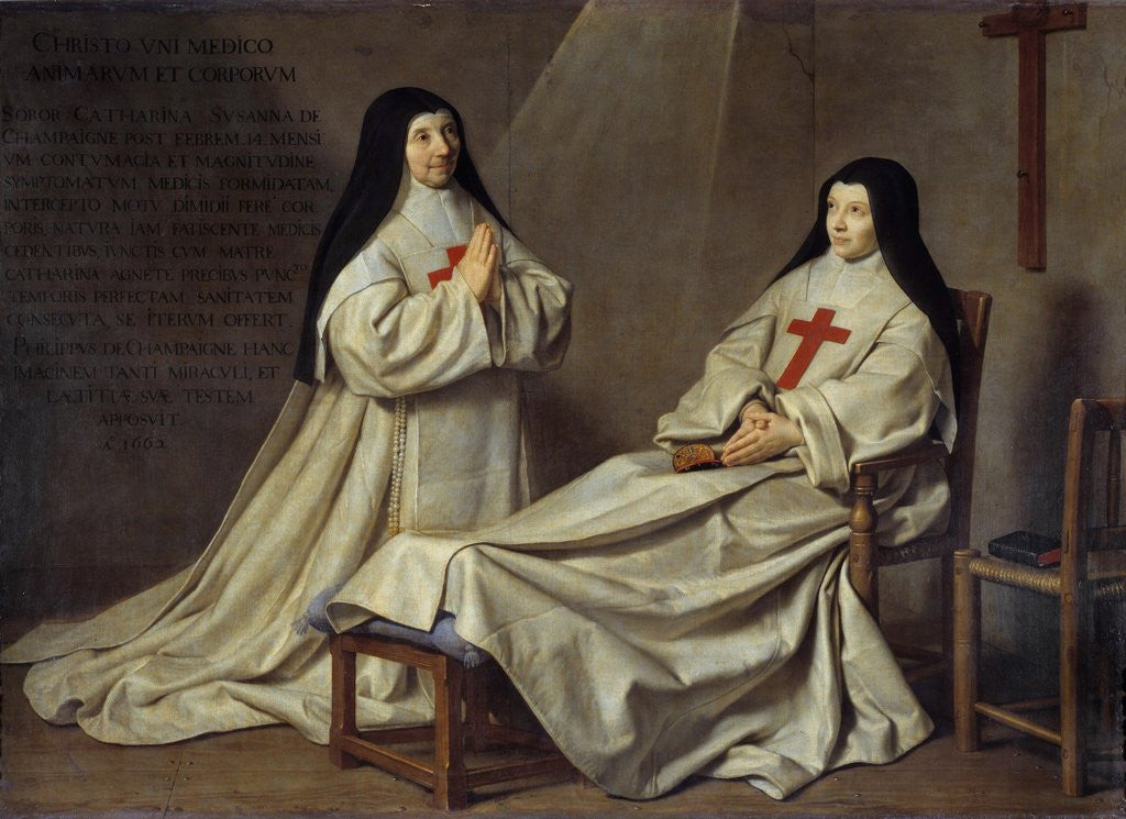 Detail of Portraits of the Mother Catherine Agnes Arnauld and Sister Catherine of St. Suzanne Champaigne by Anonymous