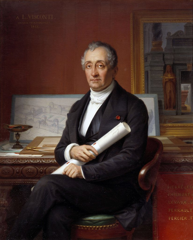 Detail of Portrait of Louis Tullius Visconti by Theophile Vauchelet