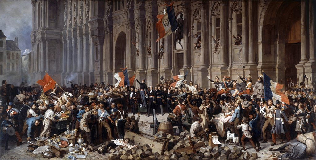 Detail of Lamartine rejecting the red flag at the Hotel de Ville, Paris, 1848 by Corbis