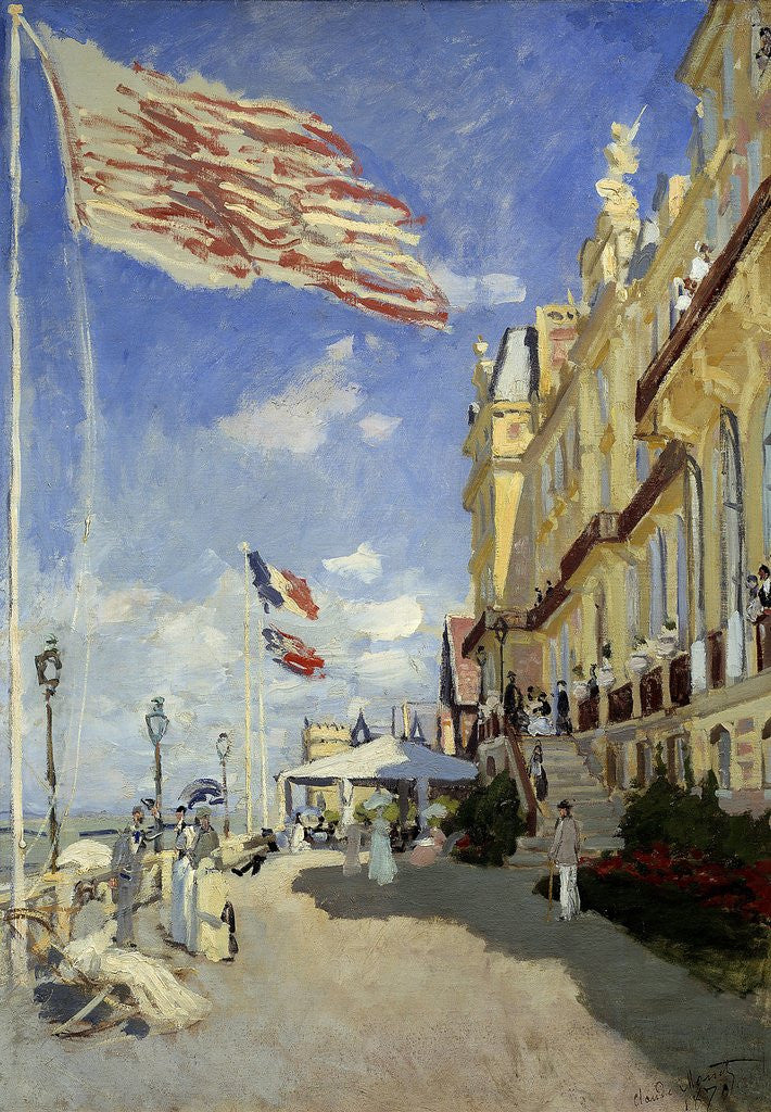 Detail of The Hotel des Roches Noires at Trouville - by Claude Monet